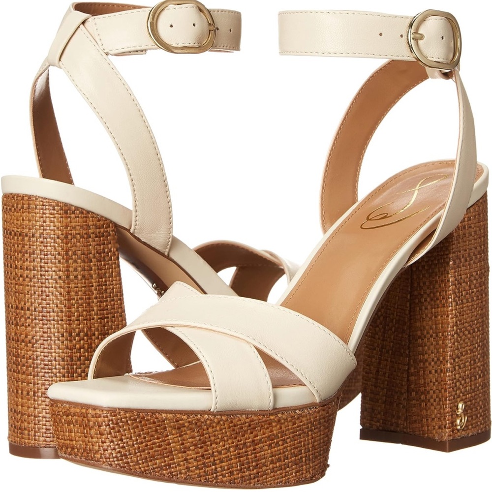 NIB SAM EDELMAN Nolita Sandal Platform Heel Woven Strap size 8 women’s